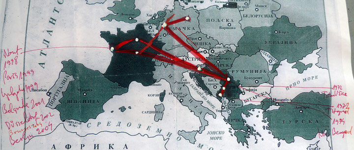 Tanja Ostojić, Lexicon of Tanjas Ostojić, 2012-17, Individual Migration Maps,, 2013, Photo: Tanja Ostojić, Courtesy and ©: Tanja Ostojić