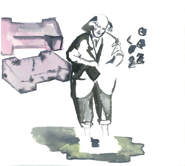 İnci Furni, From the series <i>Lazy Man</i>, 2013, Watercolors on paper