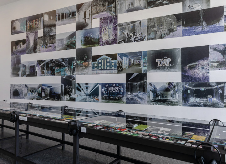 Nicolò Degiorgis, <i>Rave Grounds</i>, 2015–21, Ausstellungsansicht, Museion Bozen, 2023, Courtesy: Nicolò Degiorgis, Foto: Luca Guadagnini