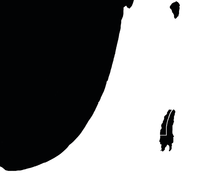 Inbal Volpo, <i>Seas with Red Sea, 2024, ימות עם מפה דפוס (A Map with Seas)</i>, 2021Alle aus der Serie Hedge | גדר חיהCourtesy: Inbal Volpo/OneState Embassy (siehe die Beschreibung auf S. 94)