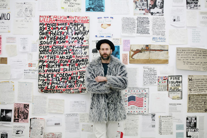 Kenneth Goldsmith at the exhibition <i>Street Poets and Visionaries</i>, Mercer Union, Toronto, 2009, photo: © C. Jones