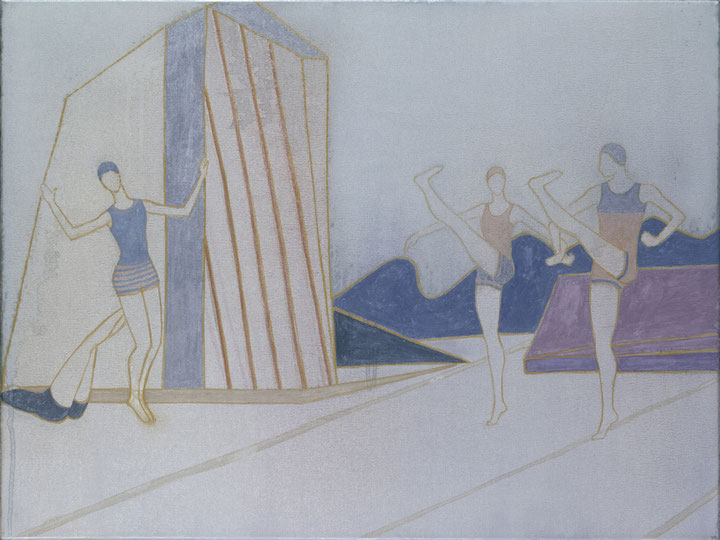 Silke Otto-Knapp, <i>Swimmers/i>, 2005, watercolor & gouache on canvas, Courtesy: greengrassi, London, and Gallery Buchholz, Cologne/Berlin