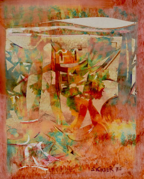 Skunder Boghossian, <i>Inferno at Axum</i>, 1973, Collage, Courtesy: Elizabeth W. Giorgis