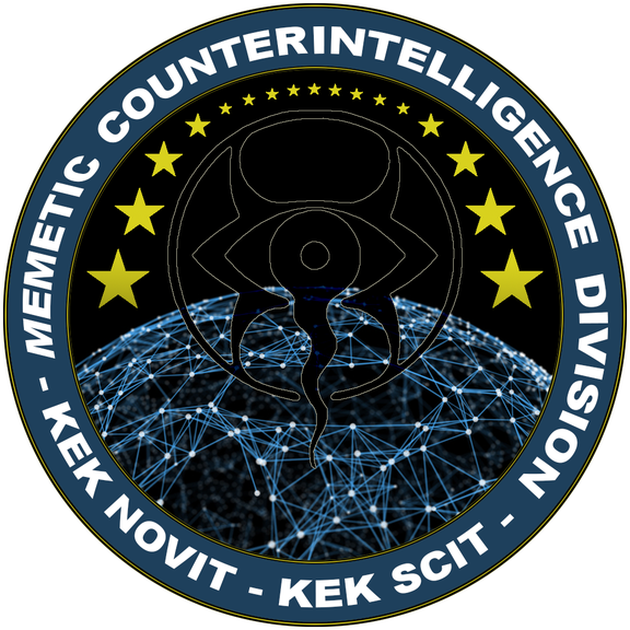 Badge of the "Memetic Counterintelligence Division" (Kek novit - kek scit)