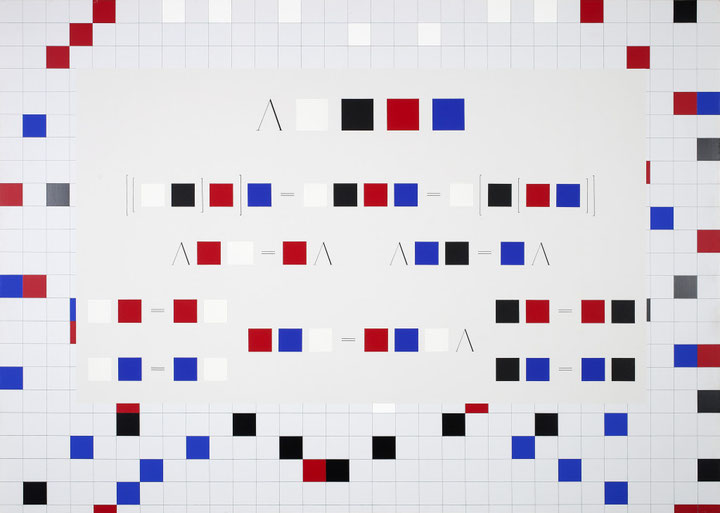 Catherine Christer Hennix, <i>C-Algebra w/ Undecidable Word Problem</i>, Acrylic on canvas, 1975–1991, Collection Stedelijk Museum Amsterdam