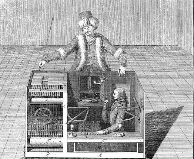 Wolfgang von Kempelen, chess machine, also called "Chess Turk", 1769