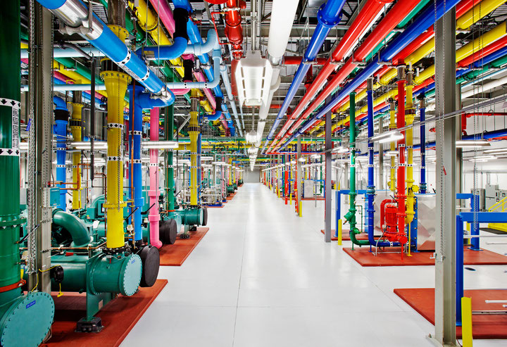 Refrigeration system at Google's data center in Douglas County, Georgia Photo: Google/Connie Zhou