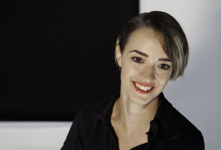 Verena Dengler on the set of Tanja Widmann's <i>Hard Currency. Evaluation.</i> Vienna, July 22, 2010, 2010/2013. Copyright by Yasmina Haddad