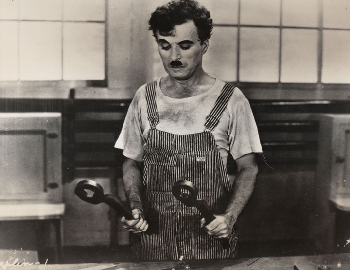<i>Modern Times</i>, director: Charlie Chaplin, USA 1936, film still, collection: Austrian Film Museum