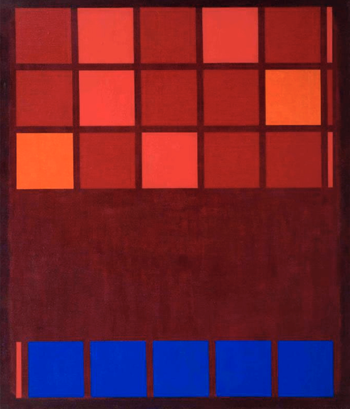 Mohamed Melehi <i>IBM</i>, Acryl auf Leinwand, 1962 Mathaf: Arab Museum of Modern Art, Doha  © Mohamed Melehi